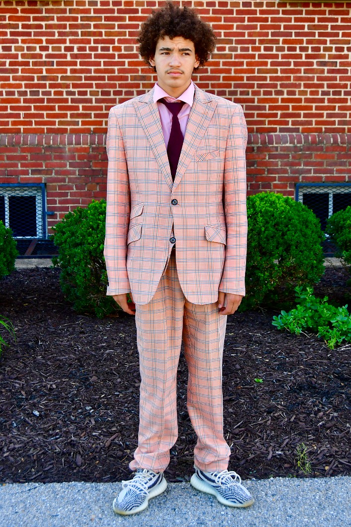 Wary Looking Graduate in My Peach Suit 1