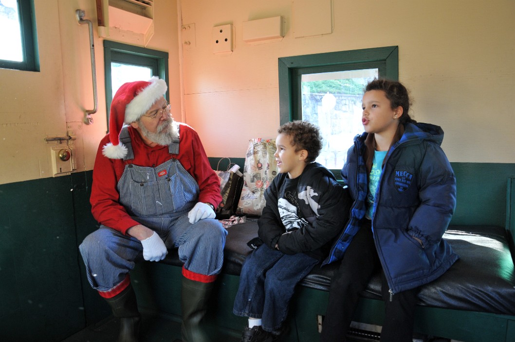 Chatting With Santa in a Train Caboose 1