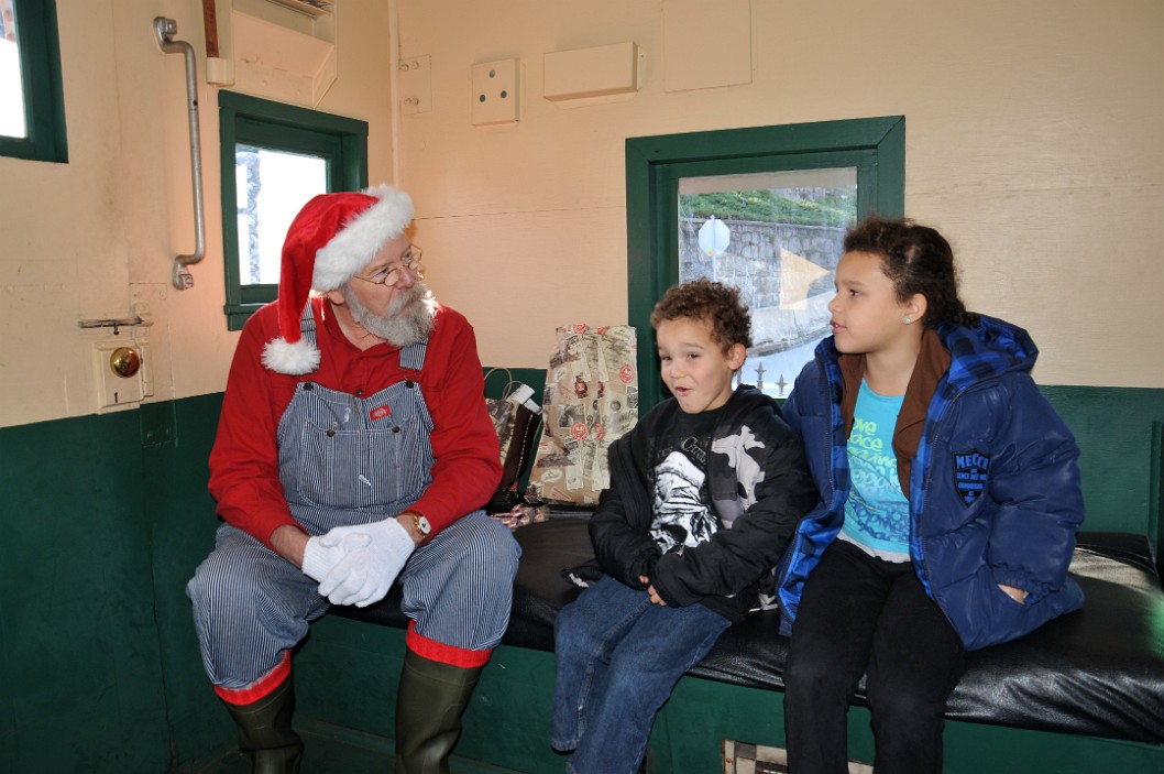 Chatting With Santa in a Train Caboose 2