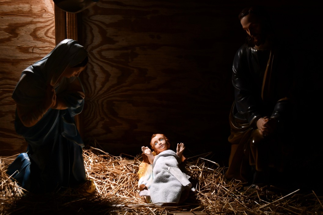 Mary and Joseph Looking at the Baby Jesus