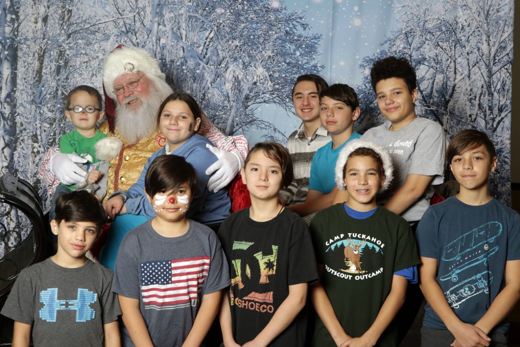 Posing With Santa and the Cousins