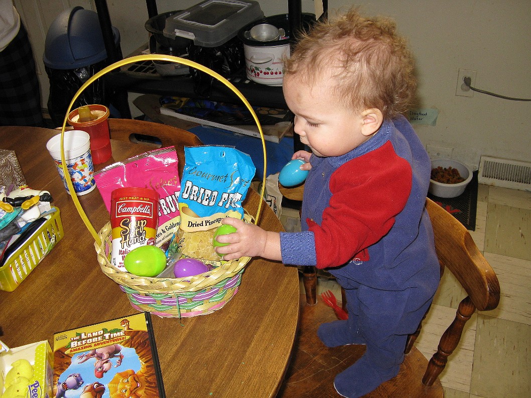 Checking out His Easter Basket Checking out His Easter Basket