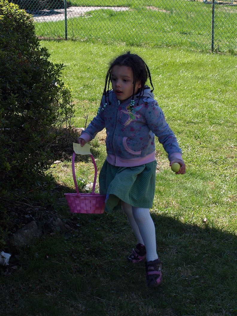 Running With Her Pink Basket and Egg Running With Her Pink Basket and Egg