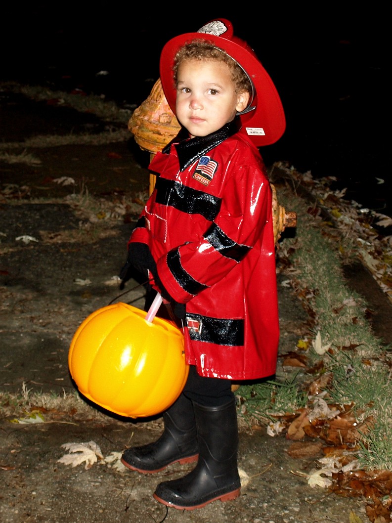 Trick-Or-Treating Near a Fire Hydrant Trick-Or-Treating Near a Fire Hydrant