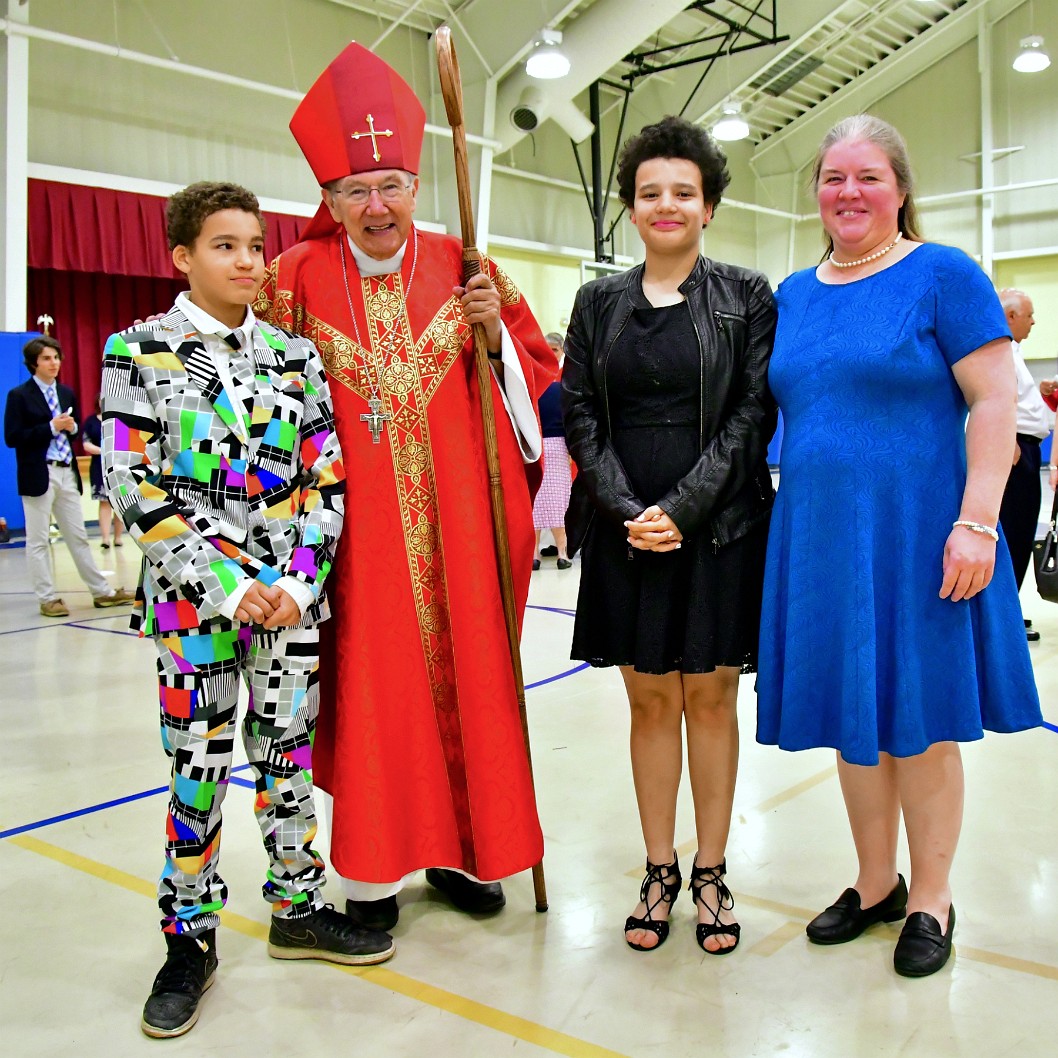 Posing With Cousin Jeanne and the Bishop